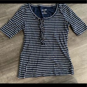 Old Navy Navy/white Polka dot 3/4 sleeve blouse